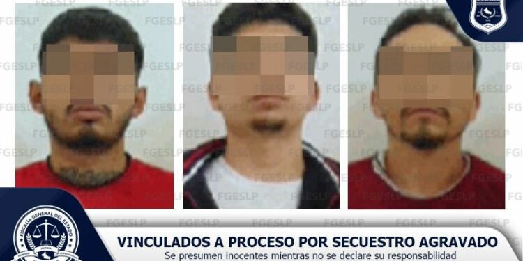 Dan prisión preventiva a tres sujetos acusados de secuestro agravado