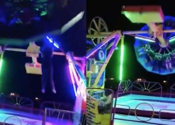Mujer sufre fuerte impacto al caer de juego mecánico en Ciudad Juárez
