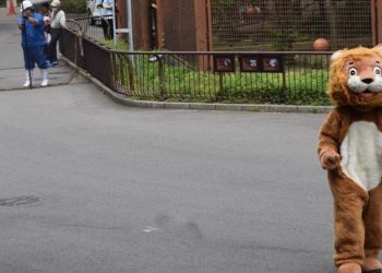 En Japón los simulacros de animales que escapan del zoológico, los realizan con botargas