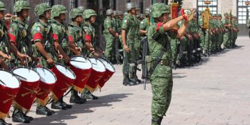 Ceremonia de despedida de la banda de guerra del   40/o. Batallón de Infantería