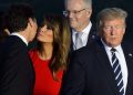 Saludo coqueto entre Melania Trump y Justin Trudeau se vuelve viral
