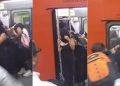 #VIDEO Sujetos agreden física y verbalmente a feministas en el Metro de la CdMx