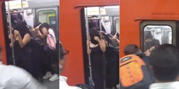 #VIDEO Sujetos agreden física y verbalmente a feministas en el Metro de la CdMx