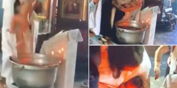 #VIDEO Indignación ante sádico bautizo ejercido por sacerdote que maltrata a bebé