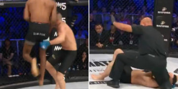 #VIDEO Luchador de MMA da brutal rodillazo volador a su rival y lo derrota en el primer asalto