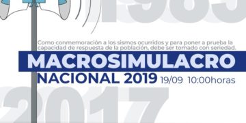 Próximo jueves a las 10:00 hrs activarán alerta sísmica en 18 entidades por macrosimulacro 2019