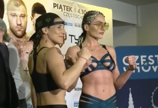 #VIDEO Escándalo boxeadora besa en la boca a su rival en el pesaje