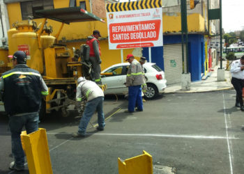 Finaliza tramo de bacheo en Santos Degollado