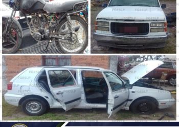 Encuentran vehículos con reporte de robo en taller mecánico