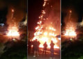 Se incendia árbol navideño en centro de Zapopan