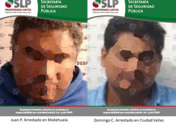 Detienen a dos hombres por violencia familiar