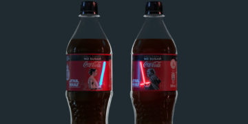 Botellas de Coca-Cola edición Star Wars con sables de luz