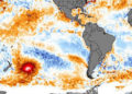 Masa de agua cálida en el Pacífico se mueve a Sudamérica