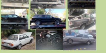 Autoridades aseguran 11 vehículos, dos personas detenidas