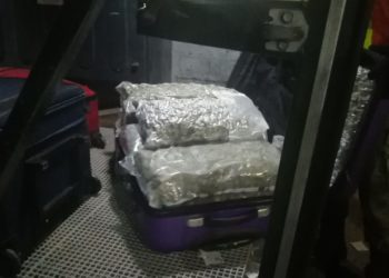 Encuentran en maletas 81 kilos de marihuana