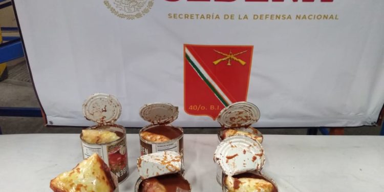 Decomisan cristal, que venía enlatado