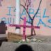 Protesta en Juárez tras el feminicidio de Isabel Cabanillas, artista y activista