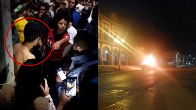 Queman patrullas en intento de linchamiento en Hidalgo