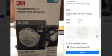 Se venden cubrebocas en 500 pesos por Internet