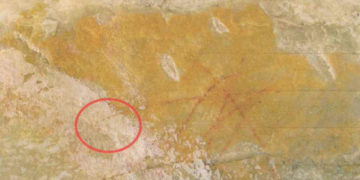 Para grabar serie, canal evangélico pinta pared con arte rupestre de 4.000 años de antigüedad