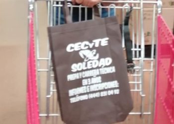 Trabajadores de SUTCECyTE S.L.P., colaboran en campaña “Yo uso mi bolsa ecológica”