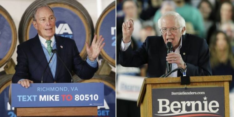 Bloomberg empata a Sanders como favorito para la nominación presidencial demócrata