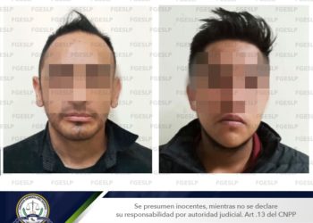 Detienen a dos hombres por robo con violencia en la colonia Potosí Rioverde