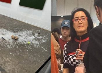 Avelina Lesper destruye obra de arte