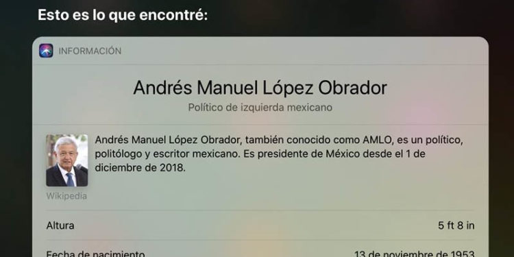 Siri de Apple responde que AMLO es ‘el cacas’