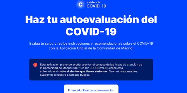Madrid lanza aplicación para realizar autoevaluación del coronavirus