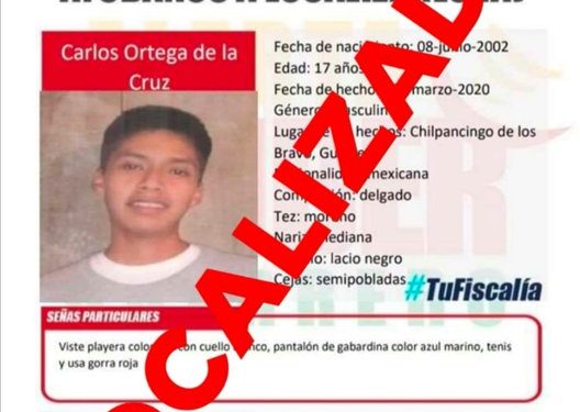 Localizan a hijo del vocero de padres de normalistas de Ayotzinapa