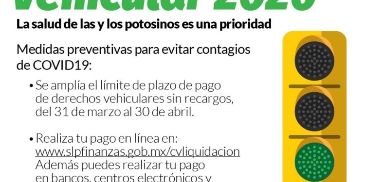Se amplía un mes el plazo de pago de control vehícular sin multas ni recargos en SLP