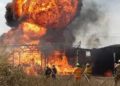#Video Se incendia bodega de huachicol en Tabasco