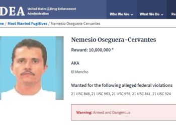 DEA ofrece 10 mdd por El Mencho