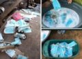 Usan cubrebocas de la basura para lavarlos y revenderlos