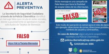 Policía Cibernética alerta sobre robo de datos por tarjeta Bienestar falsa