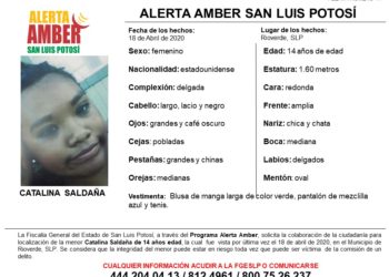 Alerta Amber para localizar a Catalina Saldaña de 14 años de edad