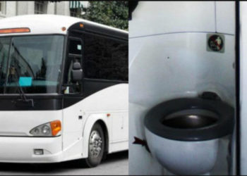 Ladrones intentan succionar diésel de un autobús, pero por error chupan el depósito del baño
