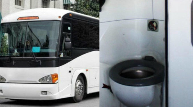 Ladrones intentan succionar diésel de un autobús, pero por error chupan el depósito del baño