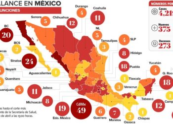 Mapa del coronavirus en México