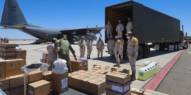 Trae ejército insumos a BC para covid-19