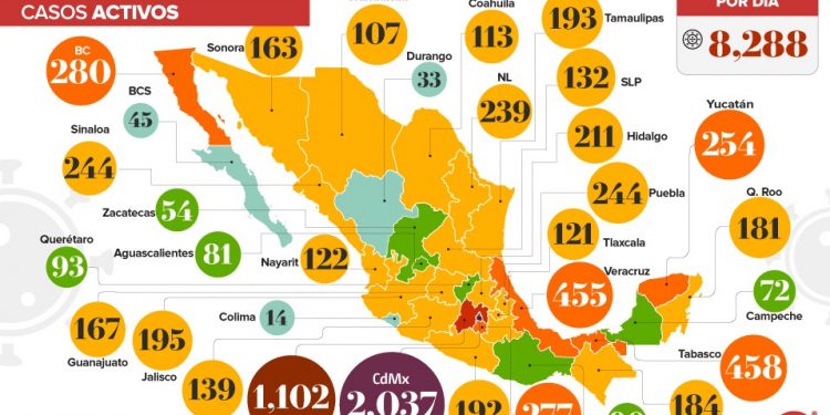 Coronavirus en México: 353 nuevas defunciones y mil 997 casos