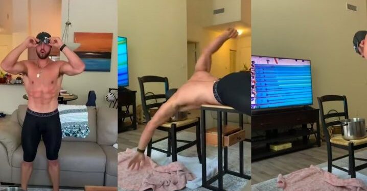 #Video Nadador crea método para entrenar desde la sala de su casa
