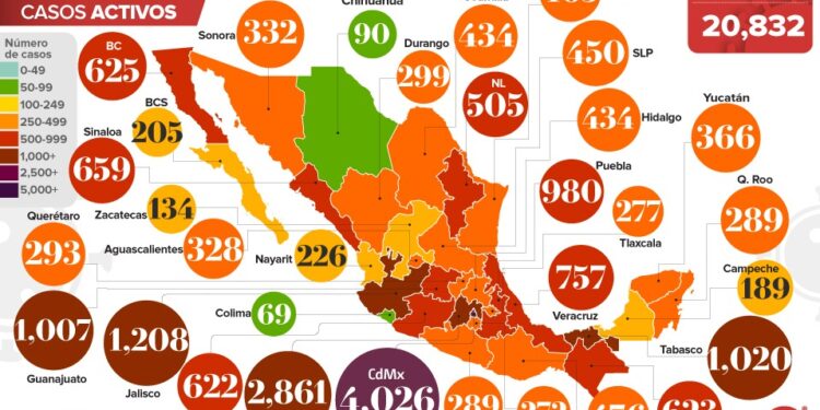 Coronavirus en México: Se reportan 587 nuevas muertes y 4 mil 790 casos