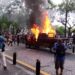 Protestan y queman vehículos por muerte de Giovanni López