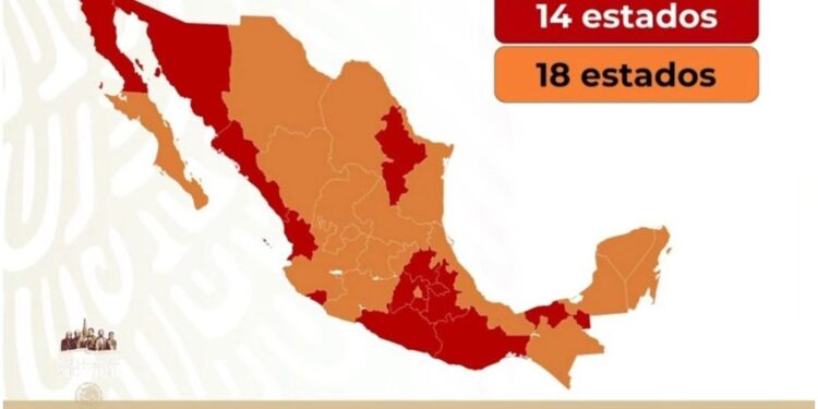 18 estados en naranja, 14 en rojo para la próxima semana: Ssa