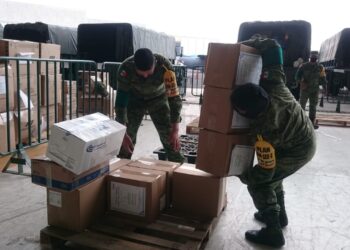 Ejército Mexicano realiza el traslado de insumos médicos de Cd. de México a San Luis Potosí