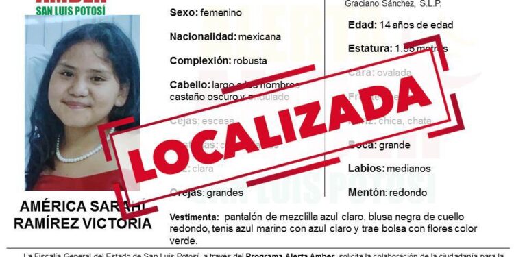 Fiscalía desactiva Alerta Amber de niña de 14 años en Soledad
