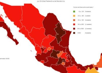 Mapa del COVID19 en México 1 de agosto