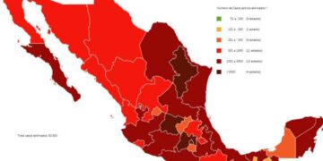 Mapa del COVID19 en México 1 de agosto